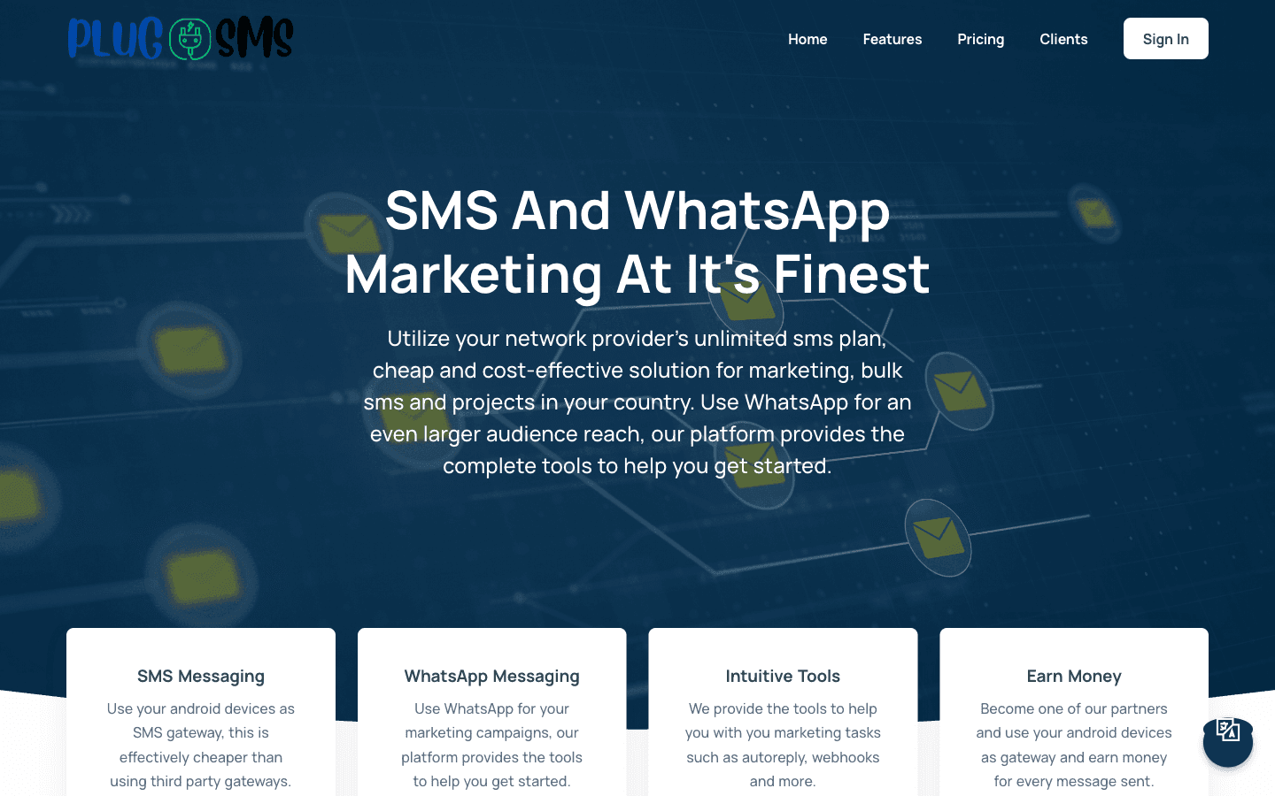 PlugSMS product screenshot